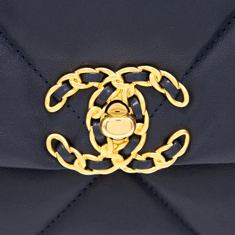 CHANEL 19 LARGE FLAP BAG NAVY - Image 8