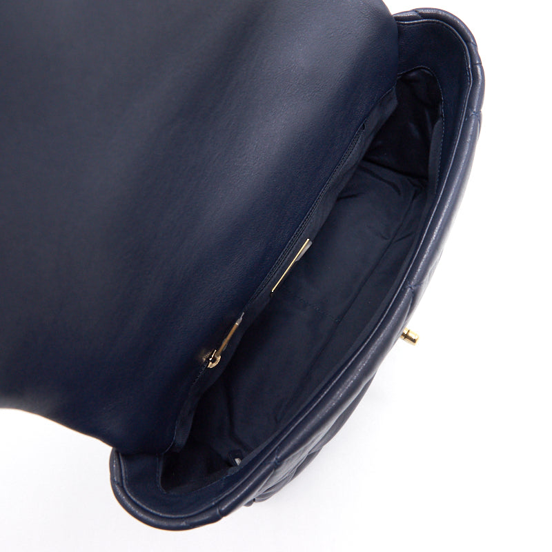 CHANEL 19 LARGE FLAP BAG NAVY - Image 10