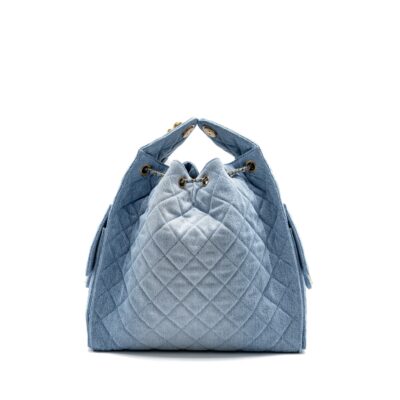 Alternative view of CHANEL 25 MEDIUM HANDBAG WASHED DENIM BLUE GHW (MICROCHIP)