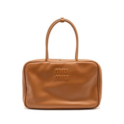 MIU MIU LARGE BEAU BAG CALFSKIN COGNAC GHW