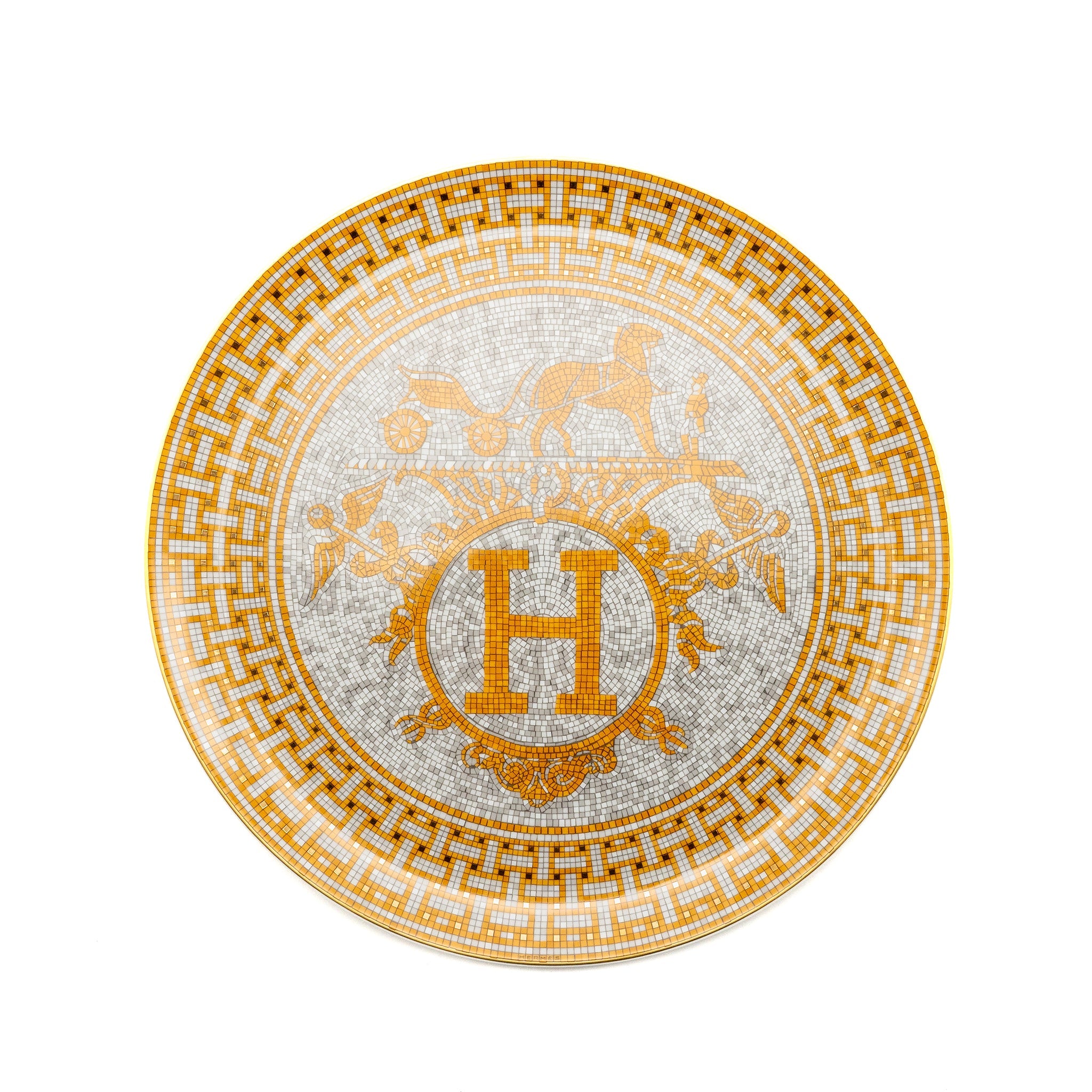 HERMES MOSAIQUE AU 24 GOLD TART PLATTER - Image 2