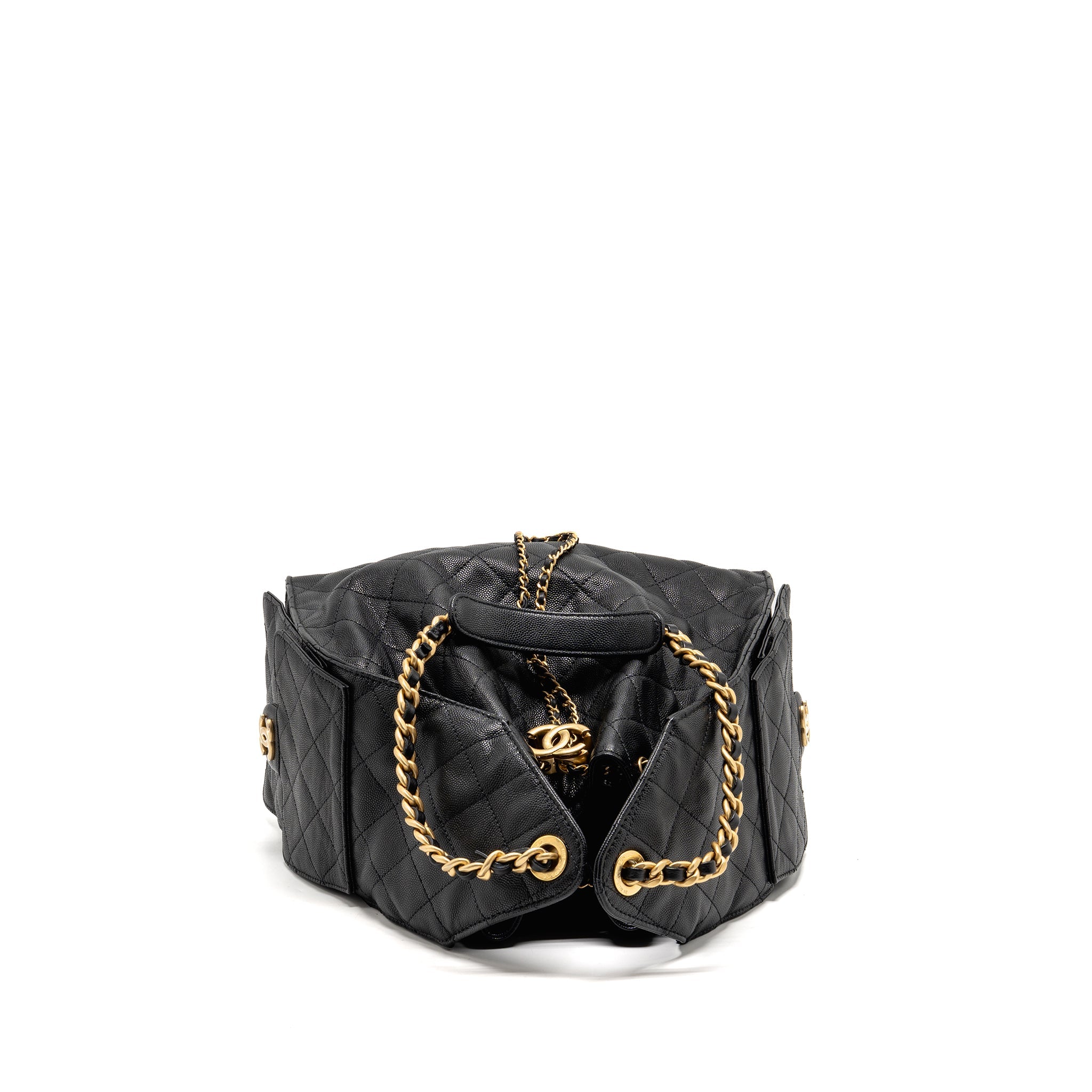 CHANEL 25 MEDIUM CAVIAR BLACK GHW (MICROCHIP) - Image 5
