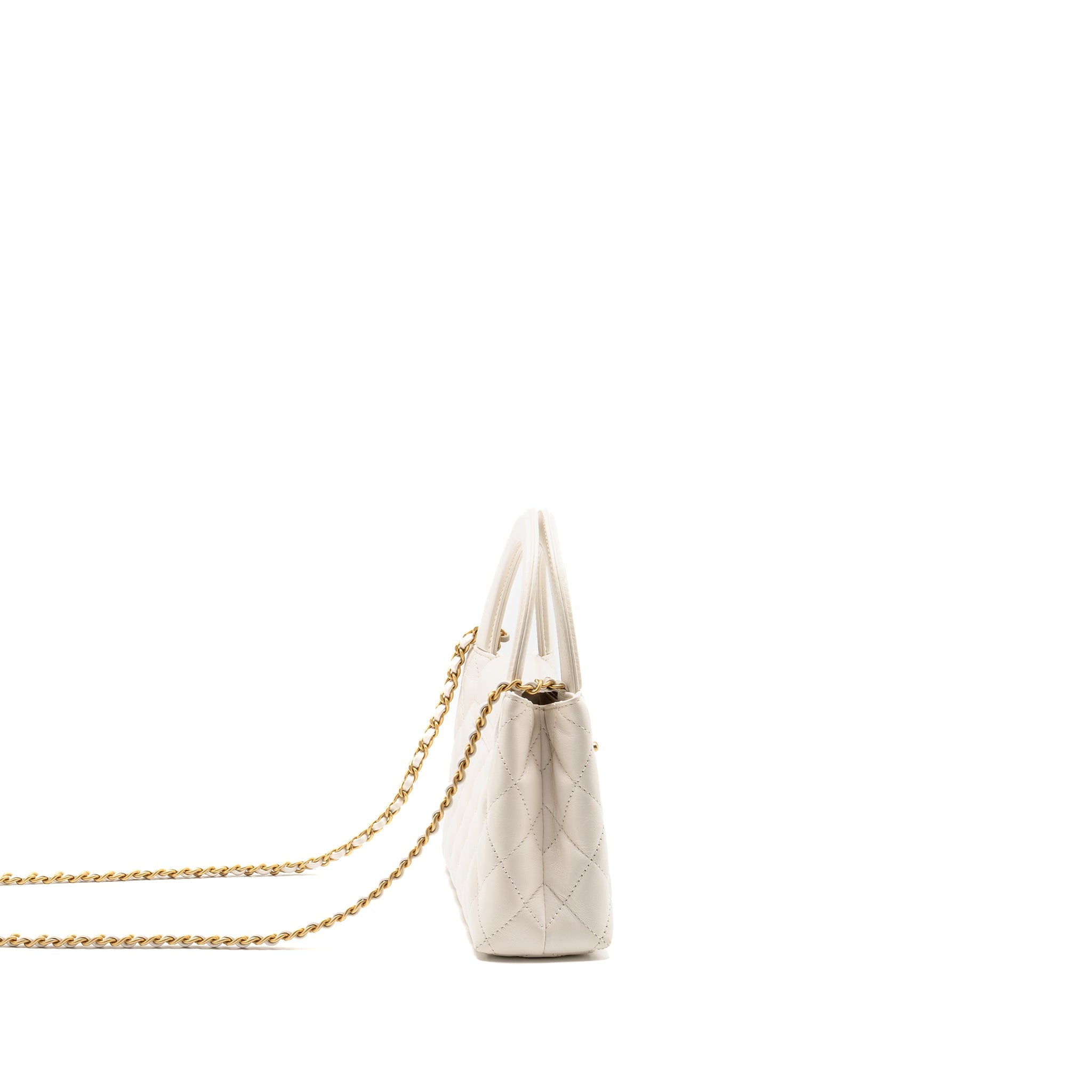 CHANEL MINI KELLY SHOPPING TOTE BAG CALFSKIN WHITE GHW (MICROCHIP) - Image 3
