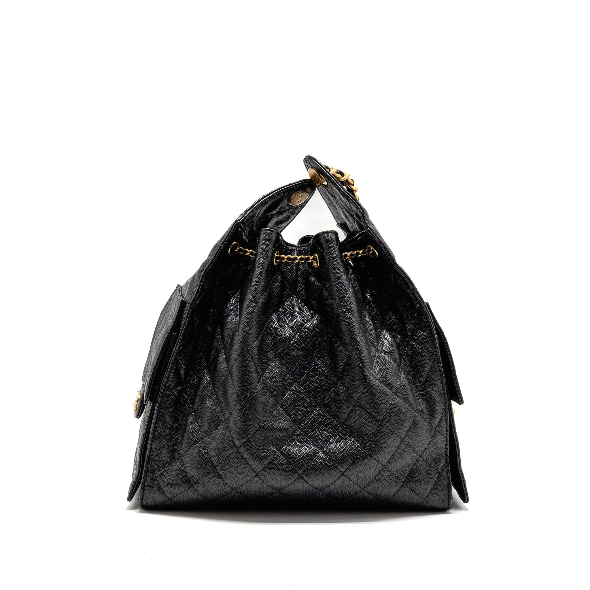CHANEL 25 MEDIUM CAVIAR BLACK GHW (MICROCHIP) - Image 2