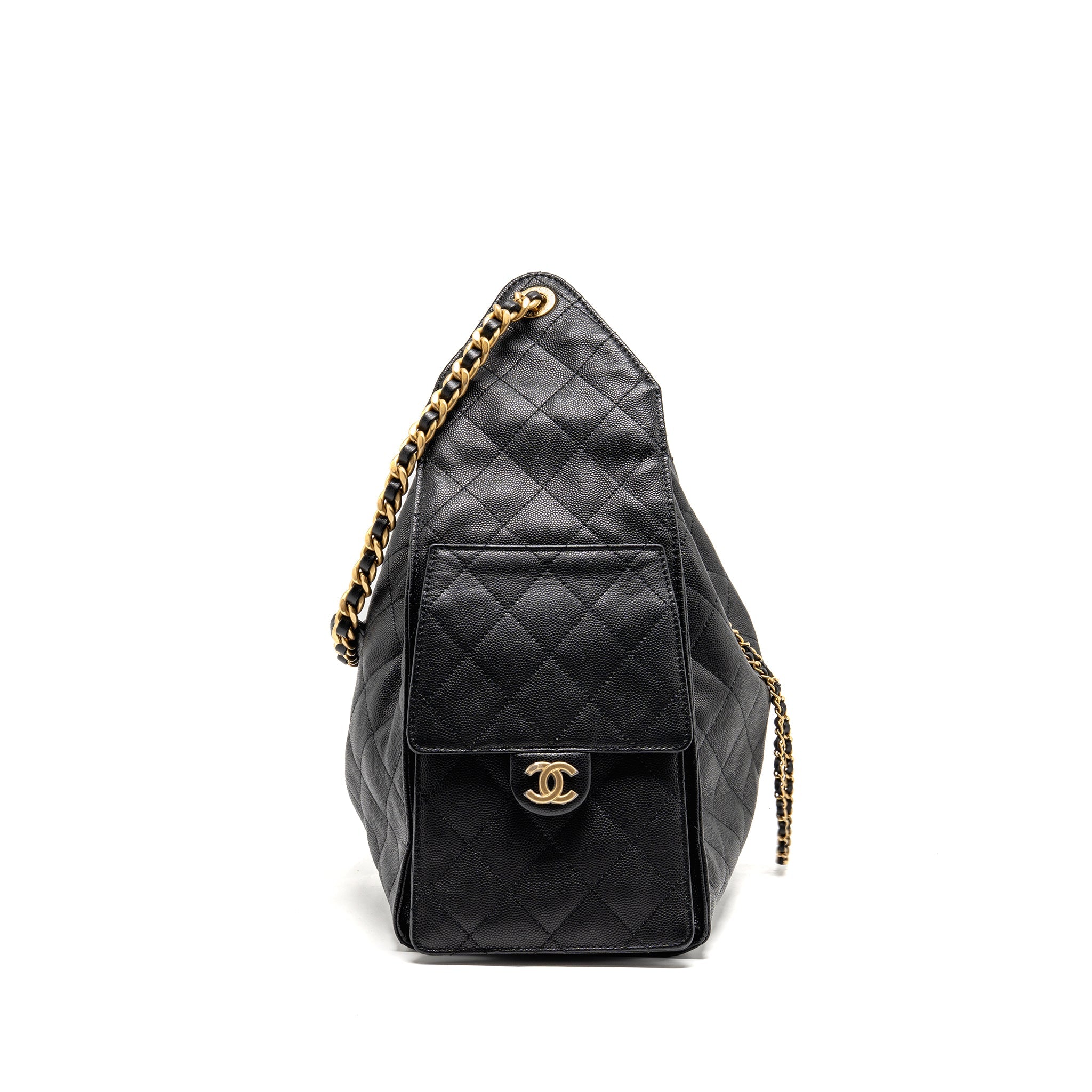 CHANEL 25 MEDIUM CAVIAR BLACK GHW (MICROCHIP) - Image 4
