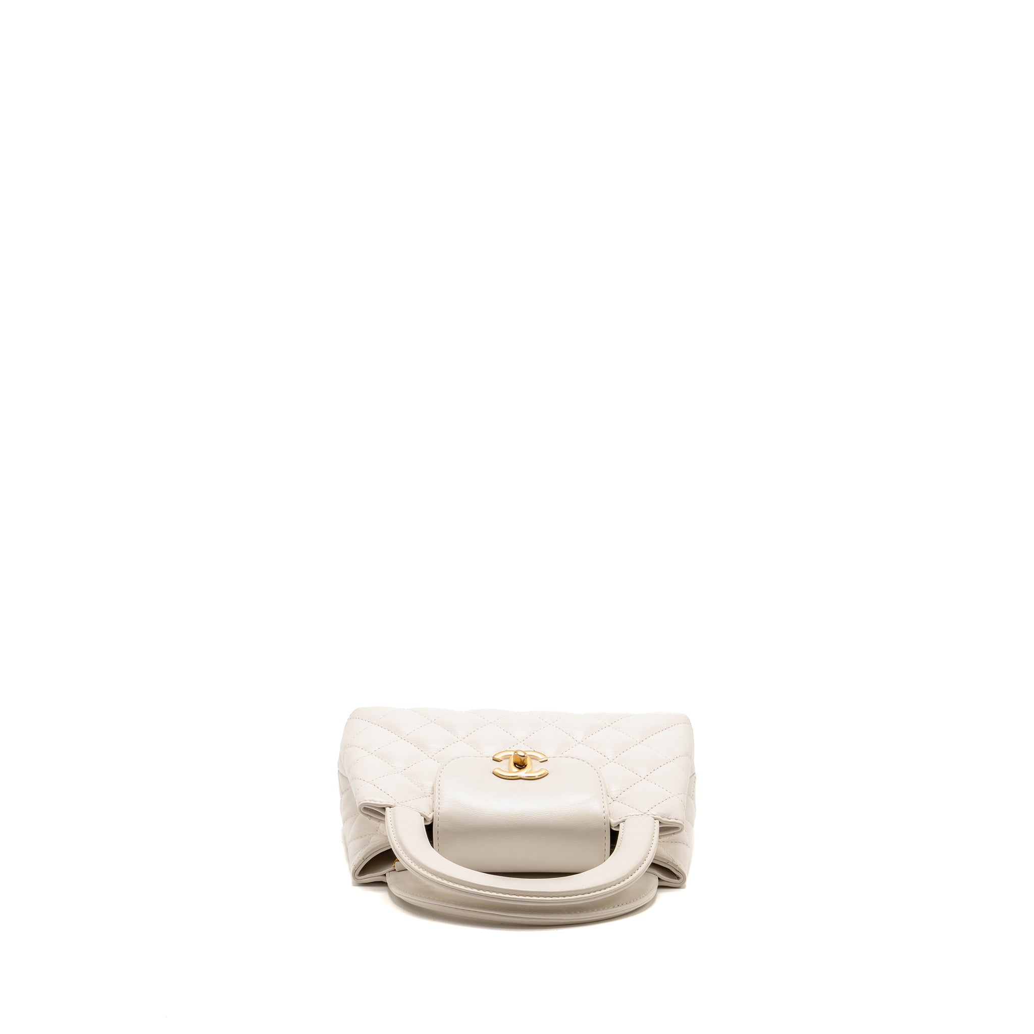 CHANEL MINI KELLY SHOPPING TOTE BAG CALFSKIN WHITE GHW (MICROCHIP) - Image 5