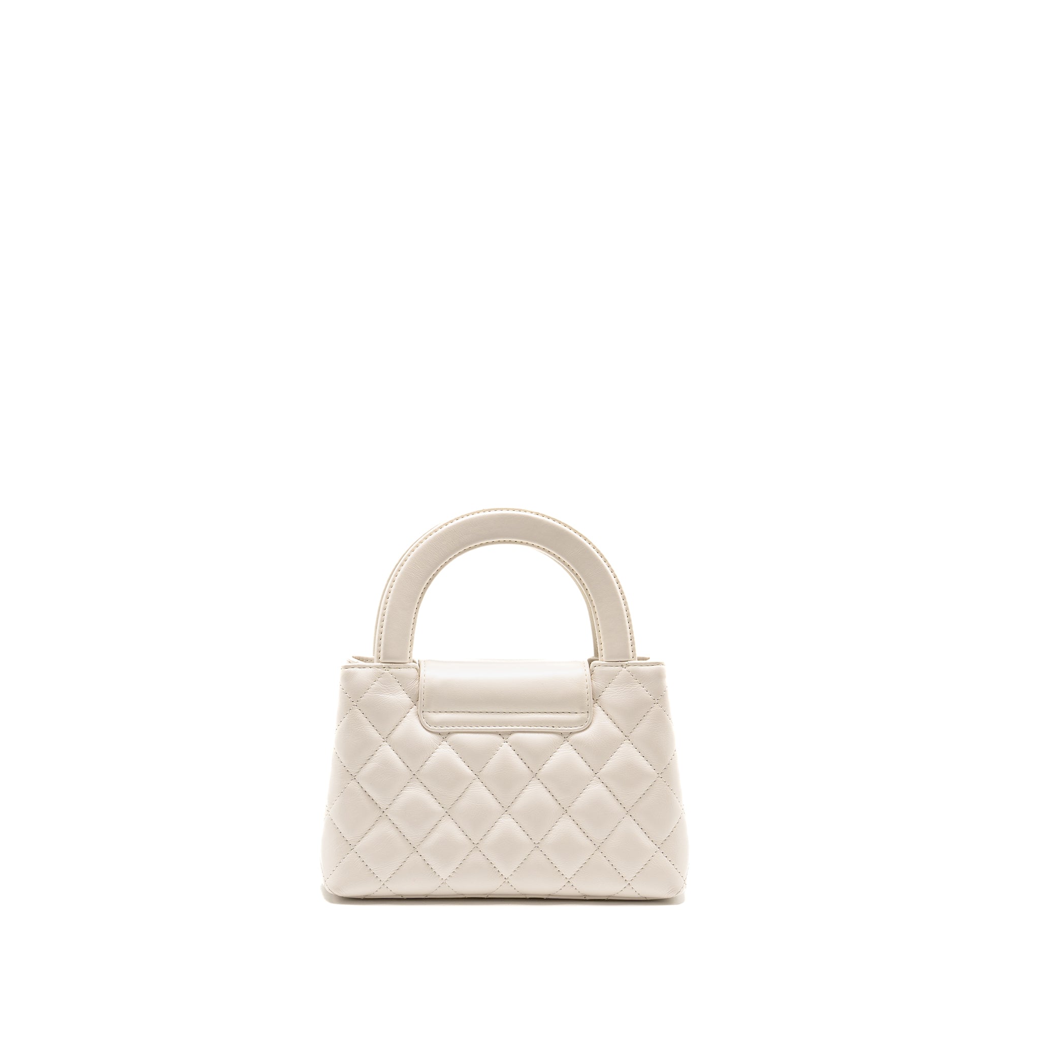 CHANEL MINI KELLY SHOPPING TOTE BAG CALFSKIN WHITE GHW (MICROCHIP) - Image 2