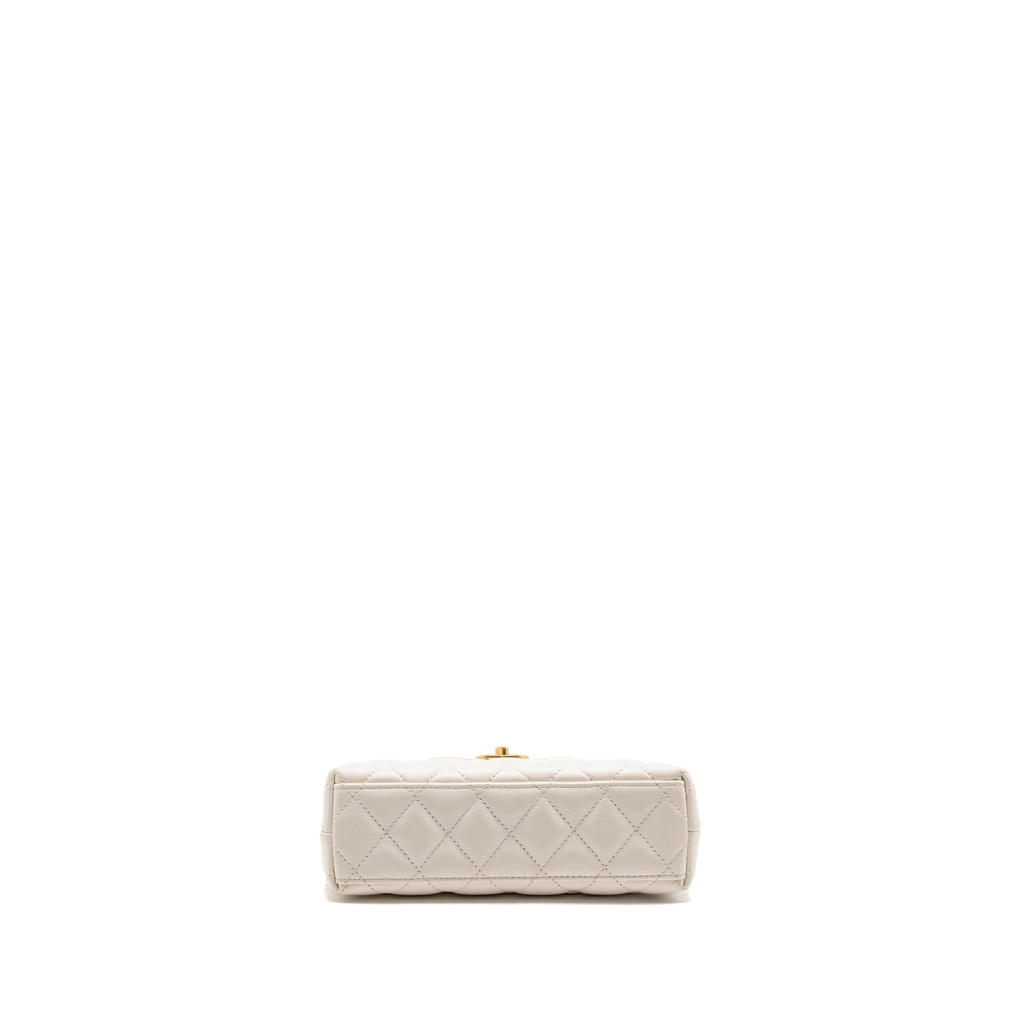 CHANEL MINI KELLY SHOPPING TOTE BAG CALFSKIN WHITE GHW (MICROCHIP) - Image 6