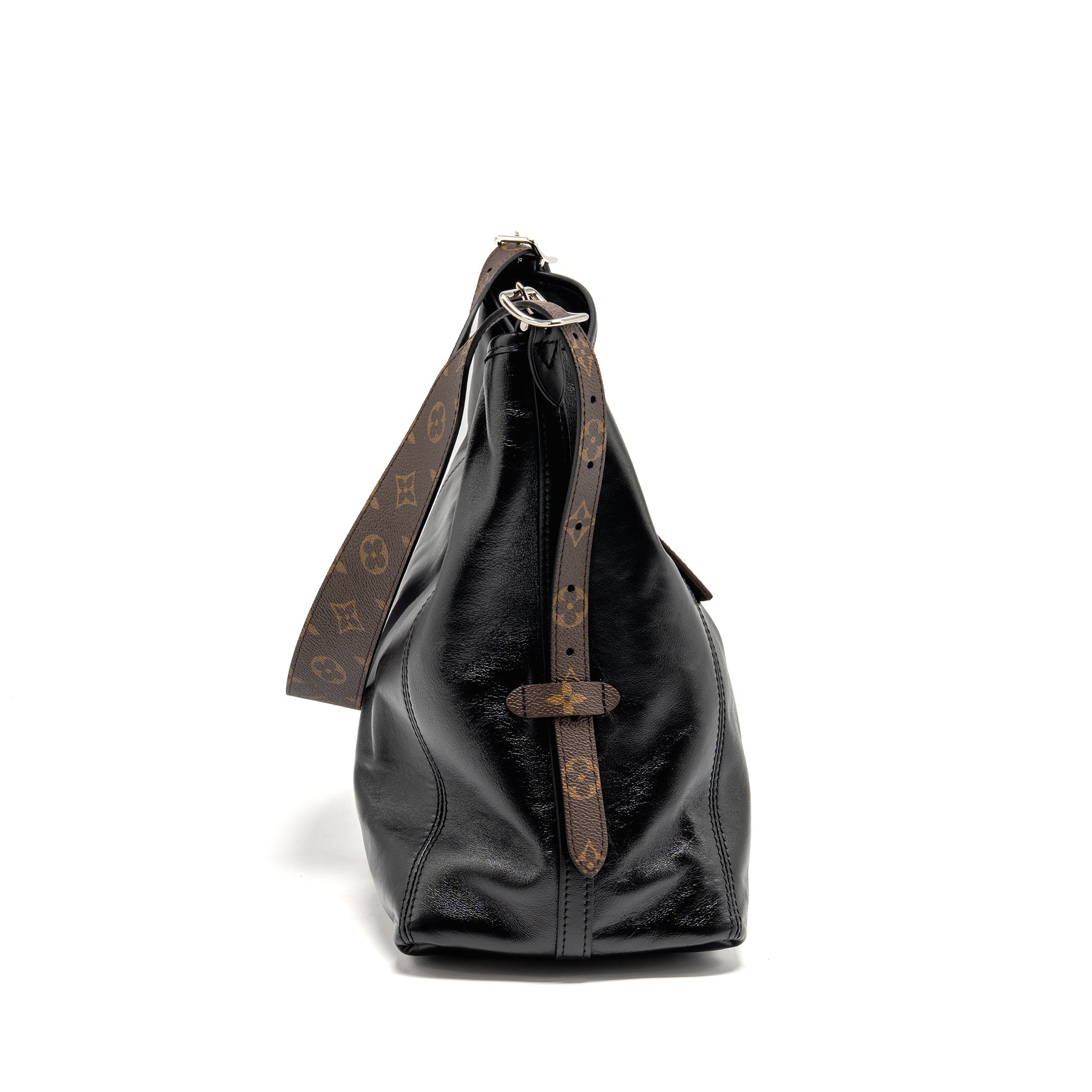 LOUIS VUITTON CARRYALL VIBE MM LAMBSKIN/MONOGRAM CANVAS BLACK SHW - Image 3