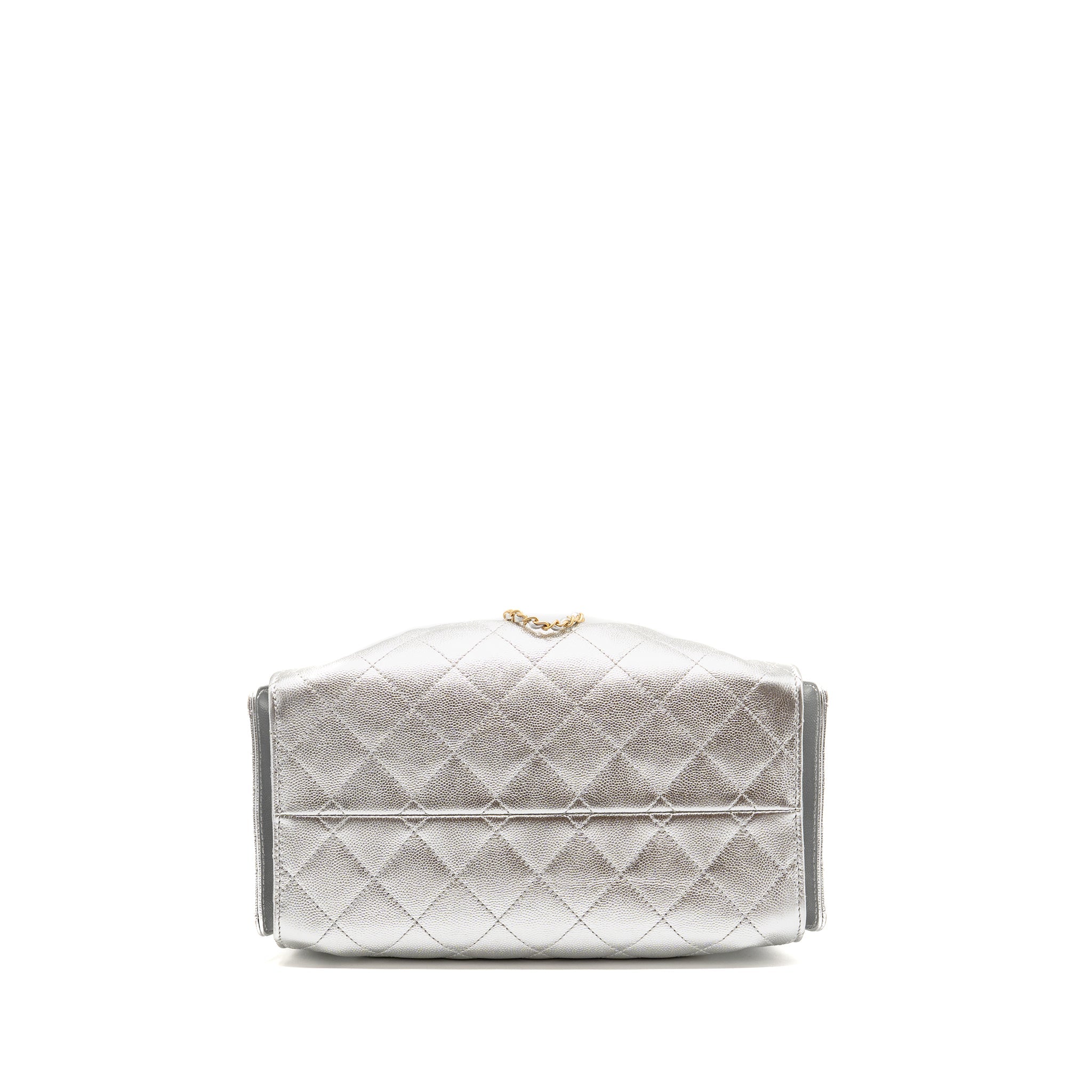 CHANEL SMALL 25 BAG CAVIAR SILVER GHW (MICROCHIP) - Image 6