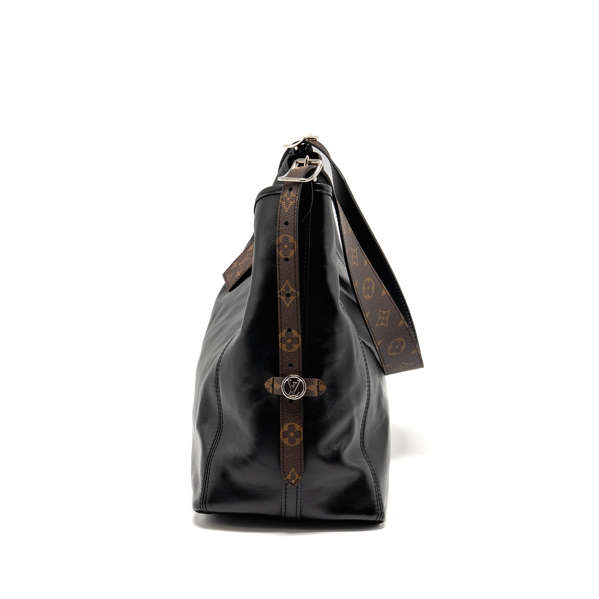 LOUIS VUITTON CARRYALL VIBE MM LAMBSKIN/MONOGRAM CANVAS BLACK SHW - Image 4