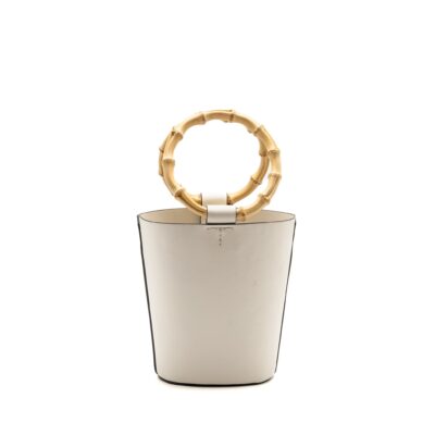 Alternative view of MIU MIU CITY SPORT BAMBOO HANDLE BUCKET BAG LEATHER WHITE GHW