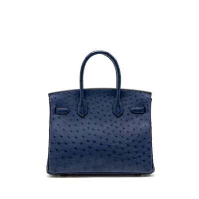 Alternative view of HERMES BIRKIN 30 OSTRICH BLUE IRIS GHW