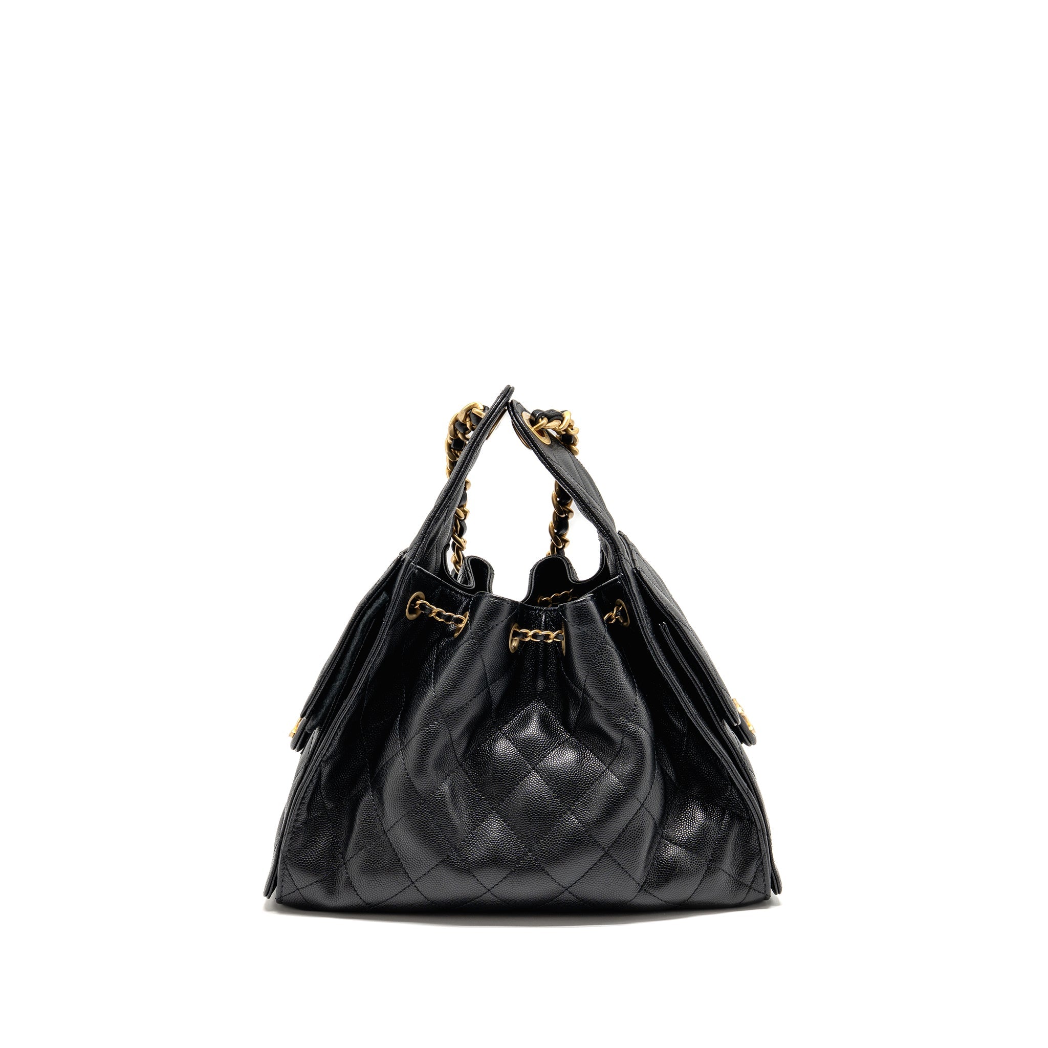 CHANEL SMALL 25 BAG CAVIAR BLACK GHW (MICROCHIP) - Image 2