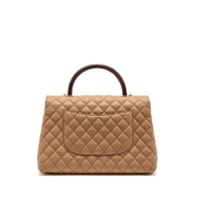 Alternative view of CHANEL LARGE COCO HANDLE WITH LIZARD HANDLE CAVIAR BEIGE GHW