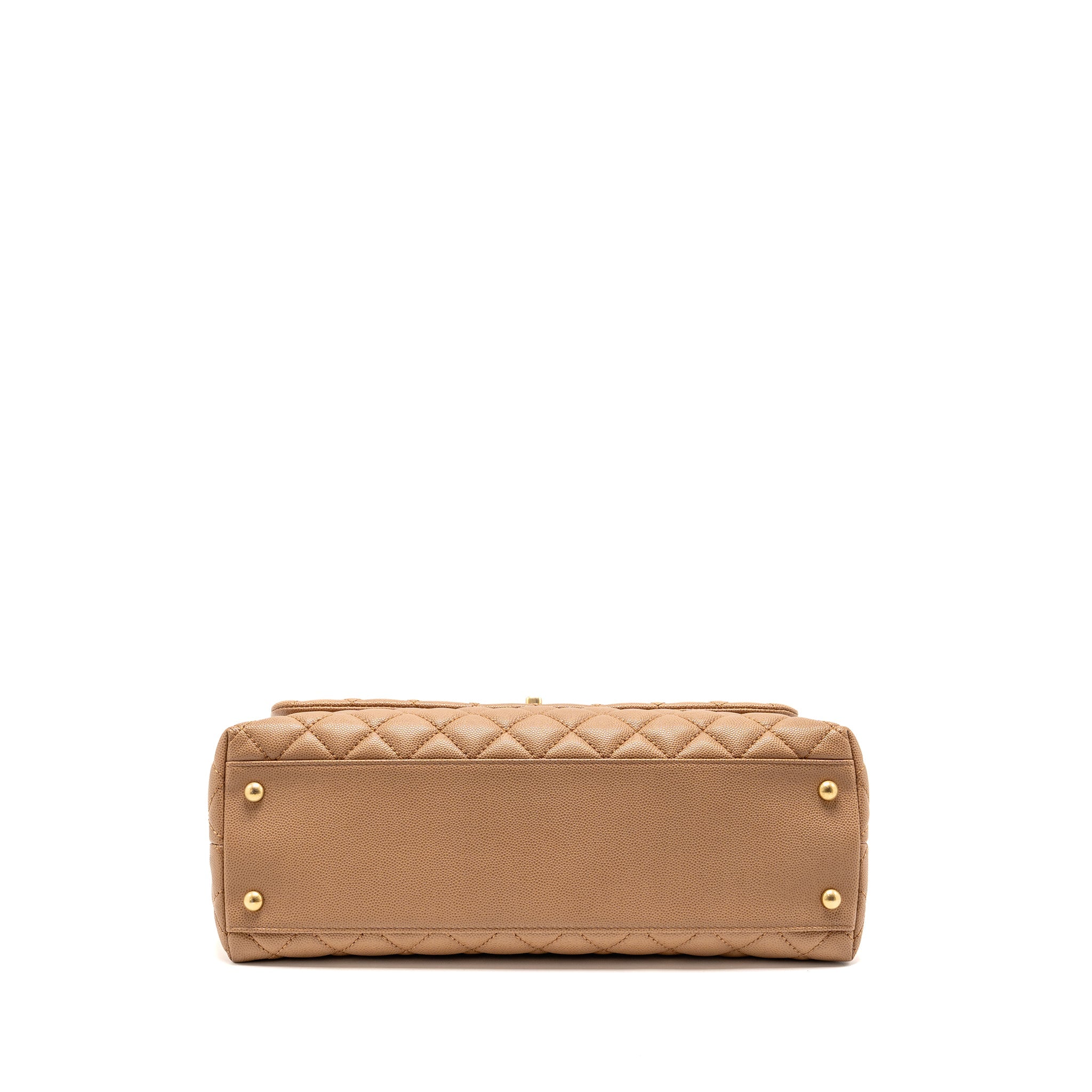 CHANEL LARGE COCO HANDLE WITH LIZARD HANDLE CAVIAR BEIGE GHW - Image 5