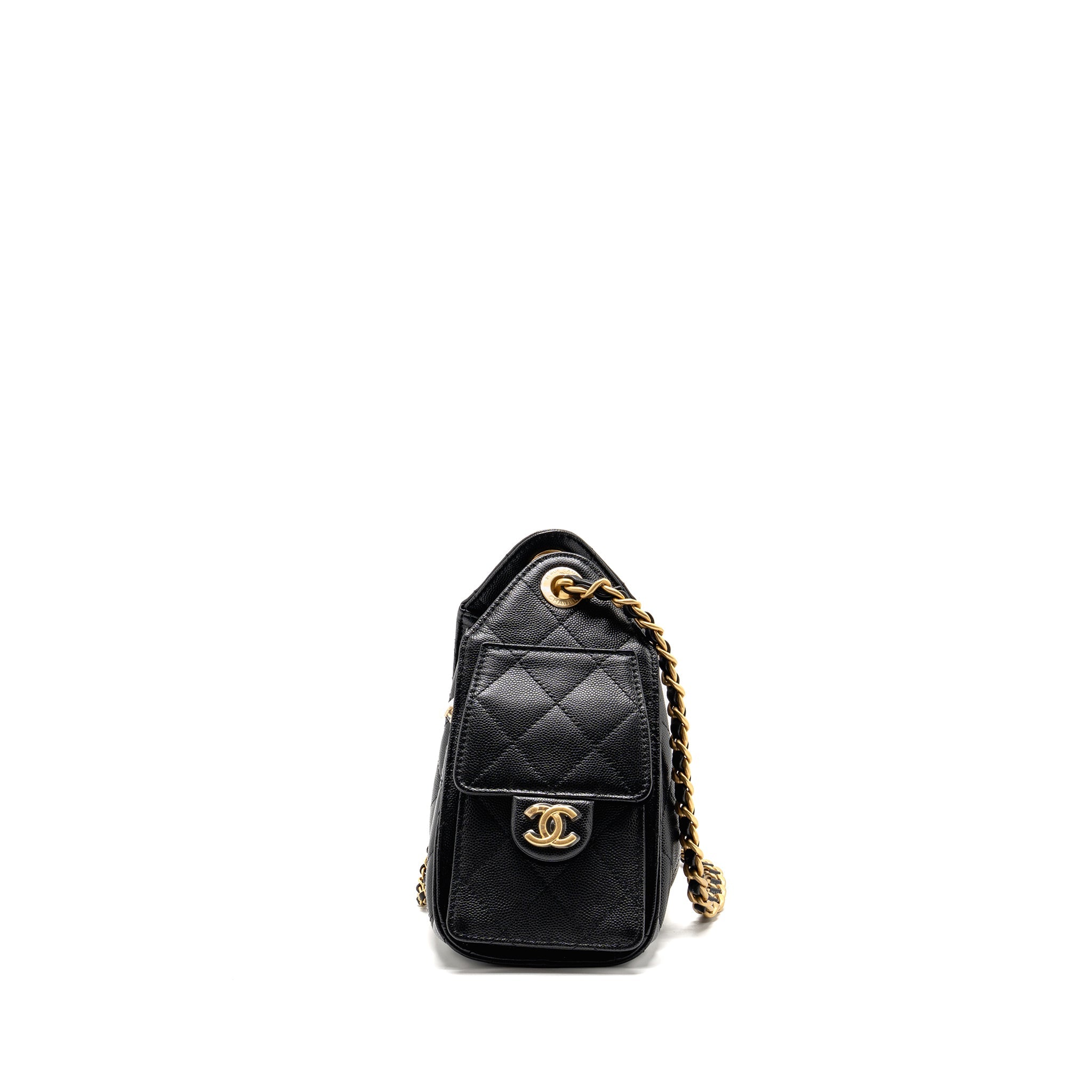CHANEL MINI 25 BAG CAVIAR BLACK GHW (MICROCHIP) - Image 4
