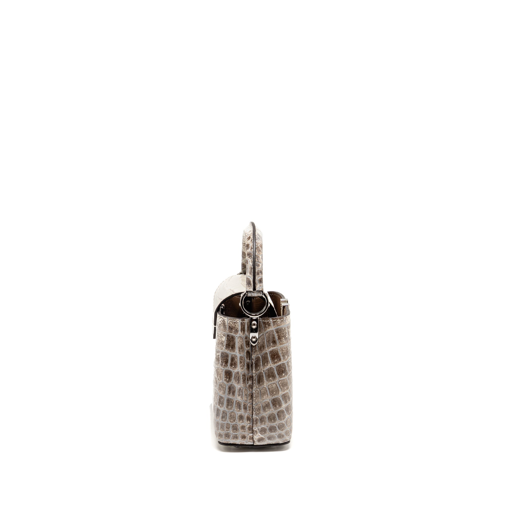 LOUIS VUITTON CAPUCINES MINI HIMALAYAN CROCODILE WHITE SHW - Image 4