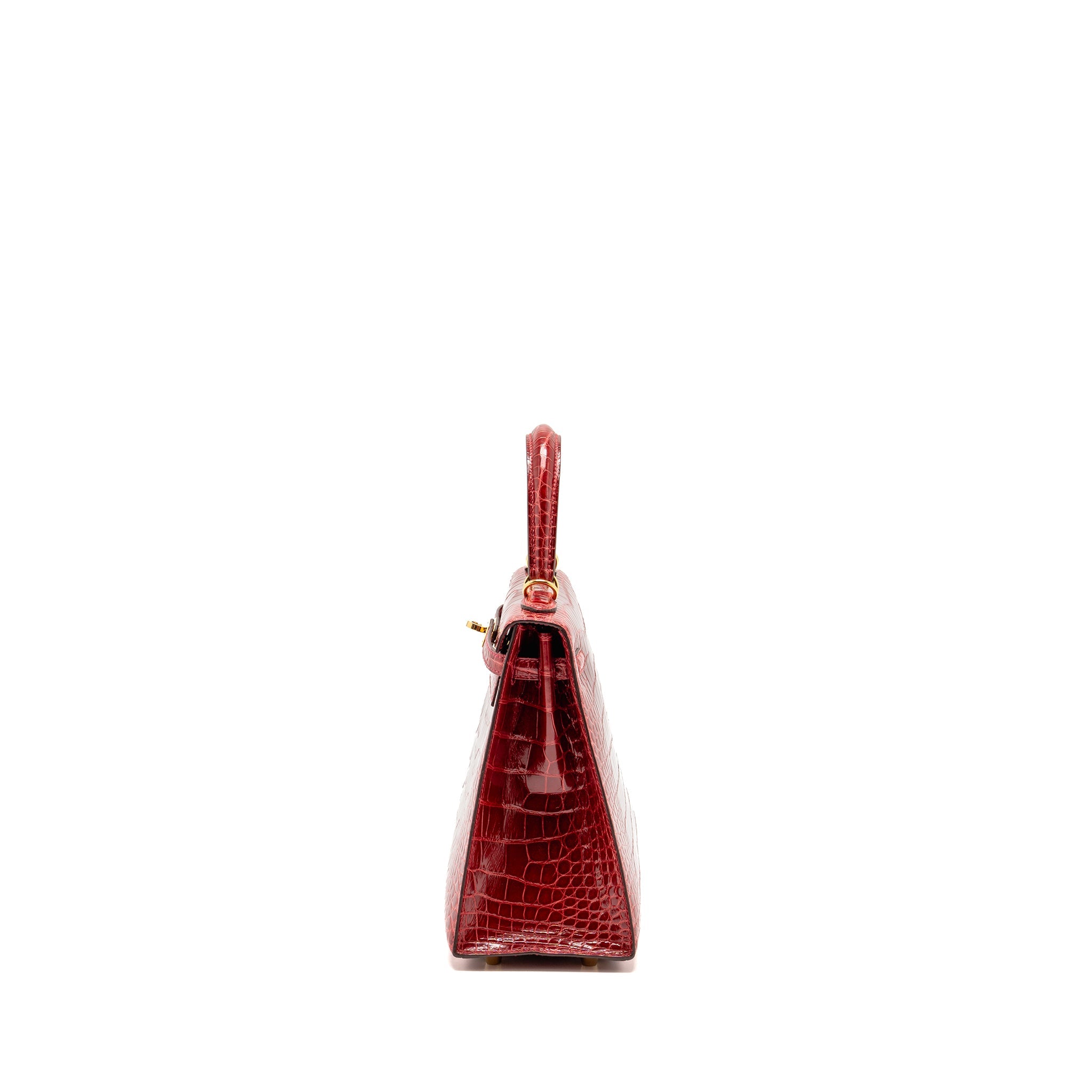 HERMES KELLY 25 CROCODILE POROUS BRAISE GHW - Image 4