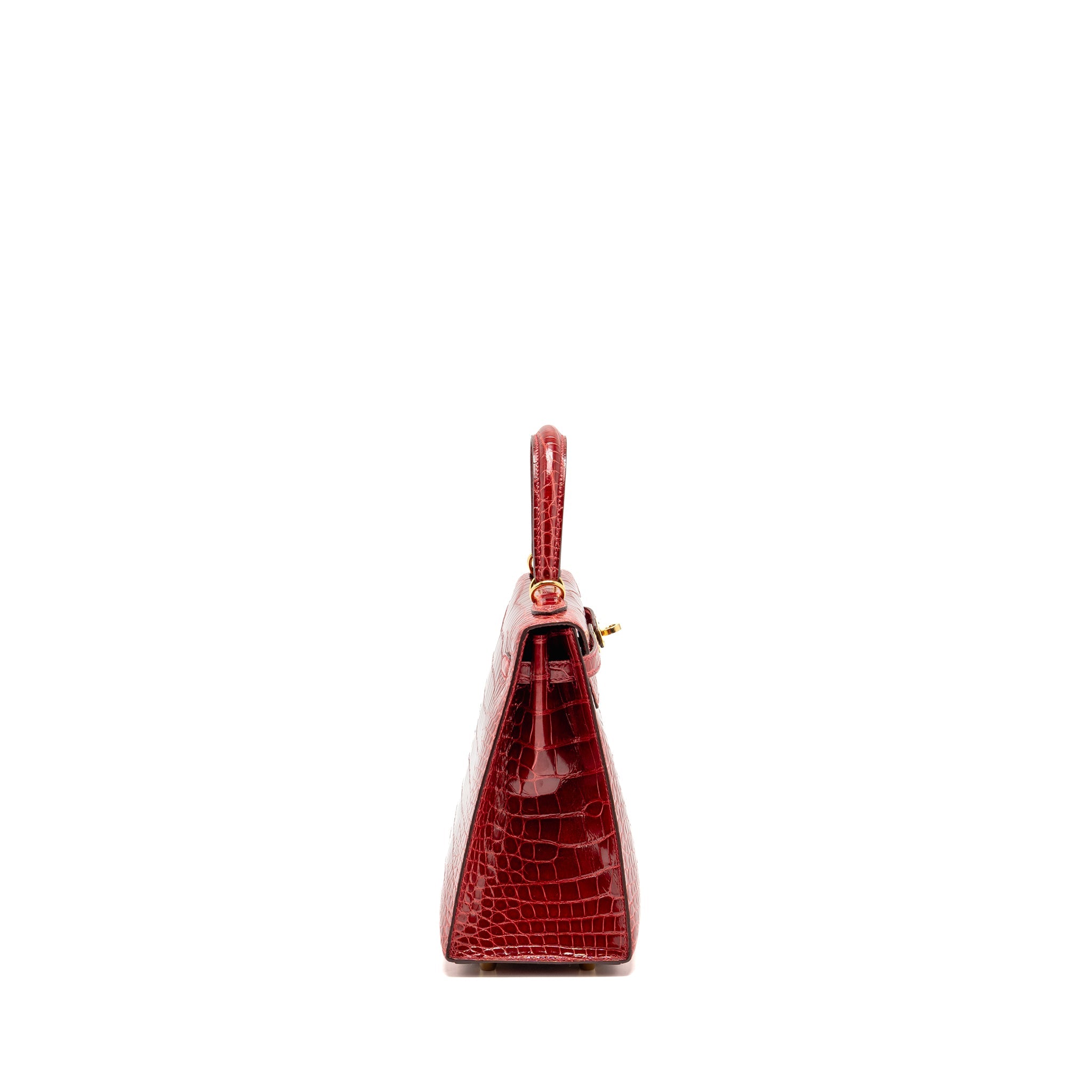 HERMES KELLY 25 CROCODILE POROUS BRAISE GHW - Image 3