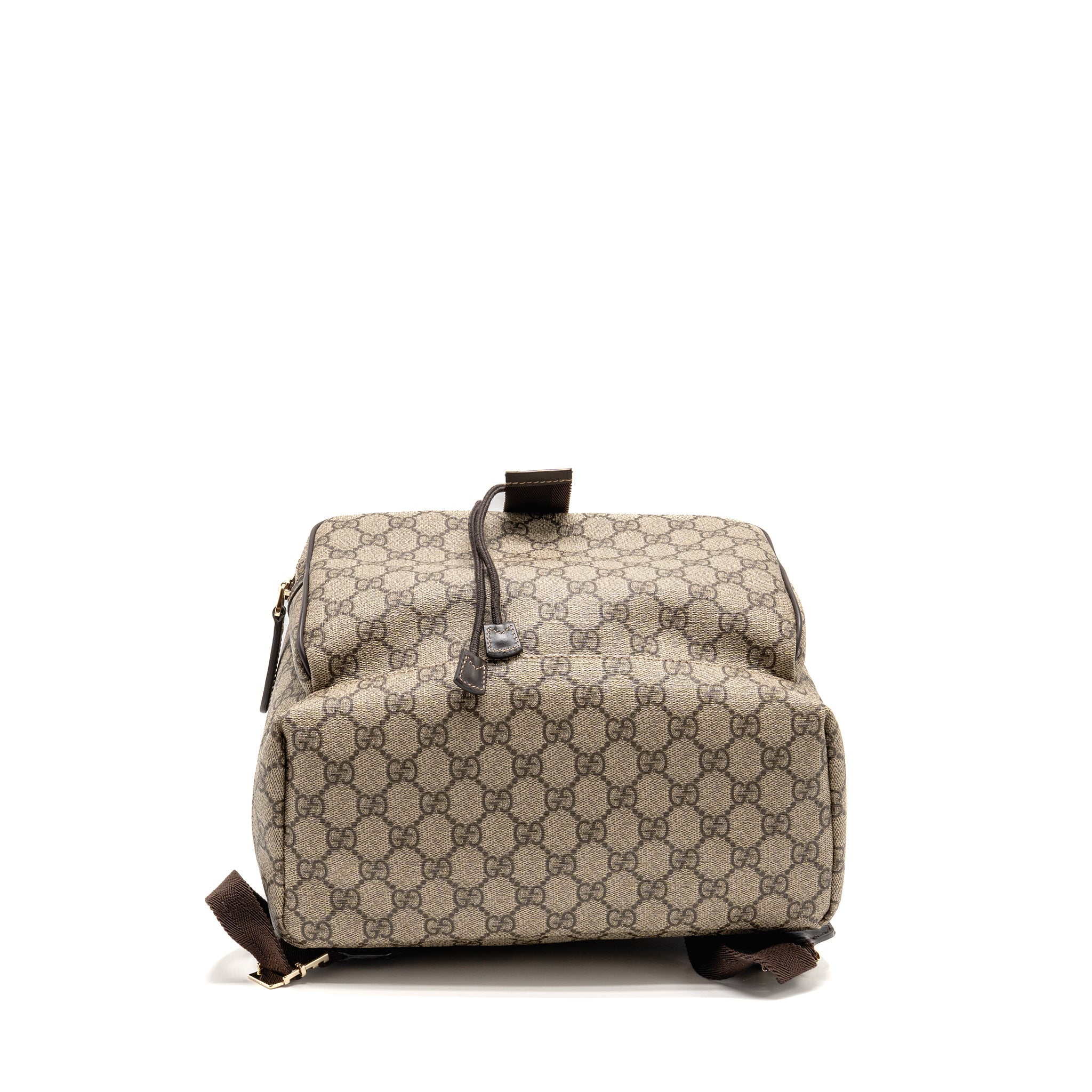 GUCCI SINGLE BUCKLE BACKPACK GG SUPREME CANVAS BROWN SHW - Image 5