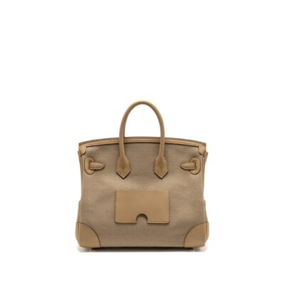 Alternative view of HERMES BIRKIN 25 CARGO TOILE GOELAND/SWIFT BEIGE MARFA/POUSSIERE SHW
