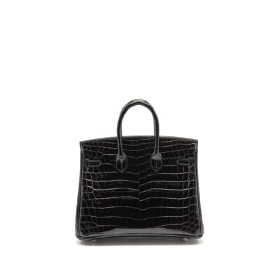 Alternative view of HERMES BIRKIN 25 CROCODILE NILOTICUS BLACK SHW