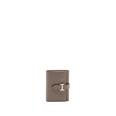 HERMES BEARN COMPACT WALLET EPSOM GRIS ETAIN SHW