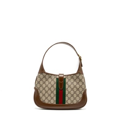 Alternative view of GUCCI JACKIE 1961 SMALL SHOULDER BAG GG SUPREME CANVAS/CALFSKIN BROWN/MULTICOLOUR GHW