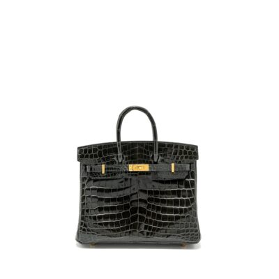 HERMES BIRKIN 25 SHINY CROCODILE NILOTICUS 88 GRAPHITE GHW