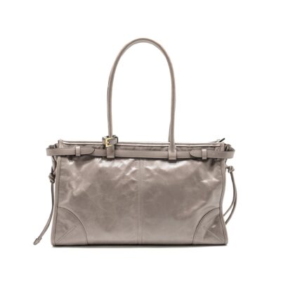 Alternative view of PRADA BONNIE LARGE HANDBAG CALFSKIN GREY GHW