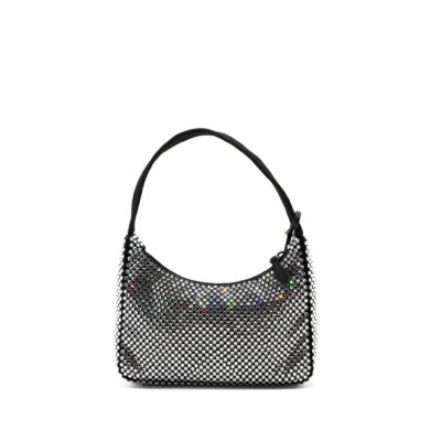 Alternative view of PRADA REEDITION 2000 MINI BAG SATIN WITH CRYSTAL BLACK SHW