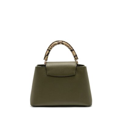 Alternative view of LOUIS VUITTON CAPUCINES MM CALFSKIN / PYTHON HANDLE MULTICOLOR OLIVE GREEEN / NATURAL SHW