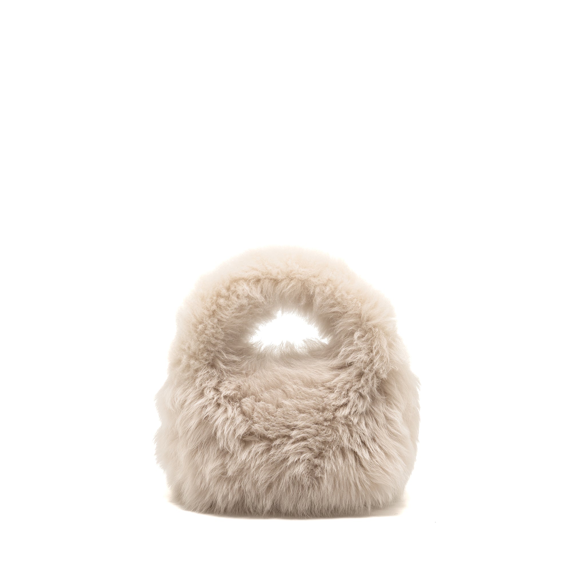 MIU MIU WANDER BAG SHEARLING LIGHT GREY GHW - Image 2