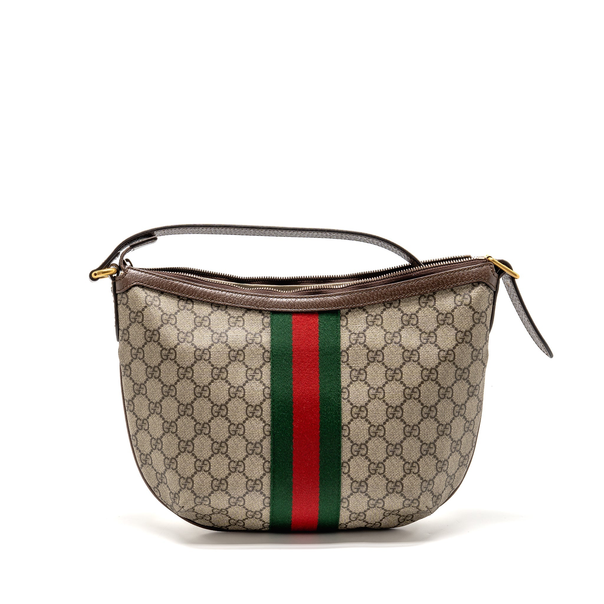 GUCCI SMALL OPHIDIA HALF MOON CROSSBODY HOBO BAG GG SUPREME CANVAS GHW - Image 2