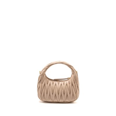 Alternative view of MIUMIU WANDER MATELASSE HOBO BAG NAPPA LAMBSKIN BEIGE GHW