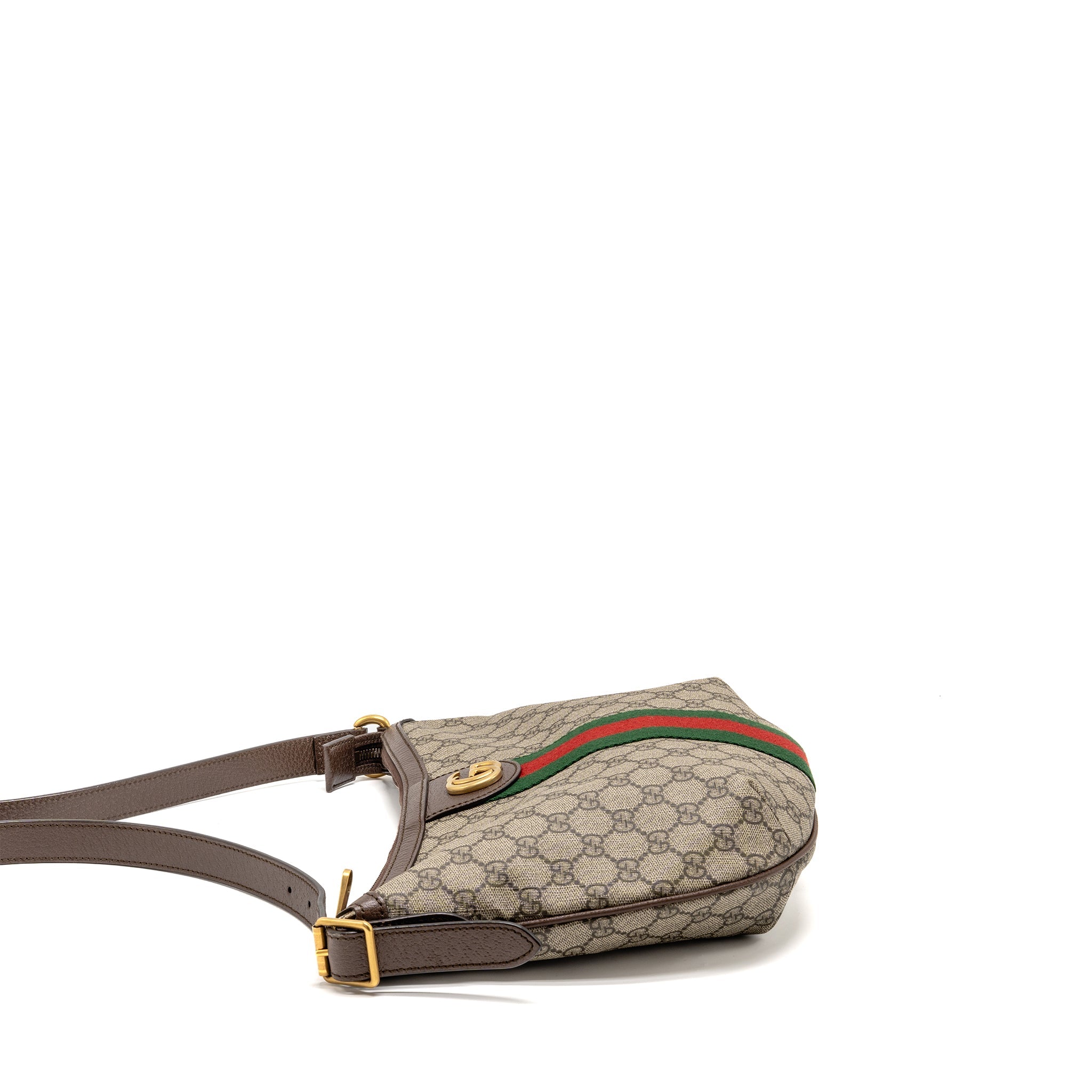 GUCCI SMALL OPHIDIA HALF MOON CROSSBODY HOBO BAG GG SUPREME CANVAS GHW - Image 3