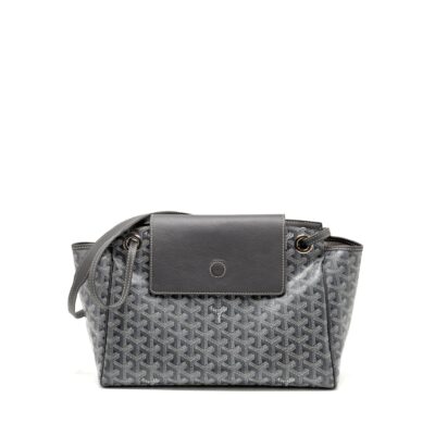 GOYARD ROUETTE SOUPLE PM BAG GOYARDLINE CANVAS / CALFSKIN GREY SHW