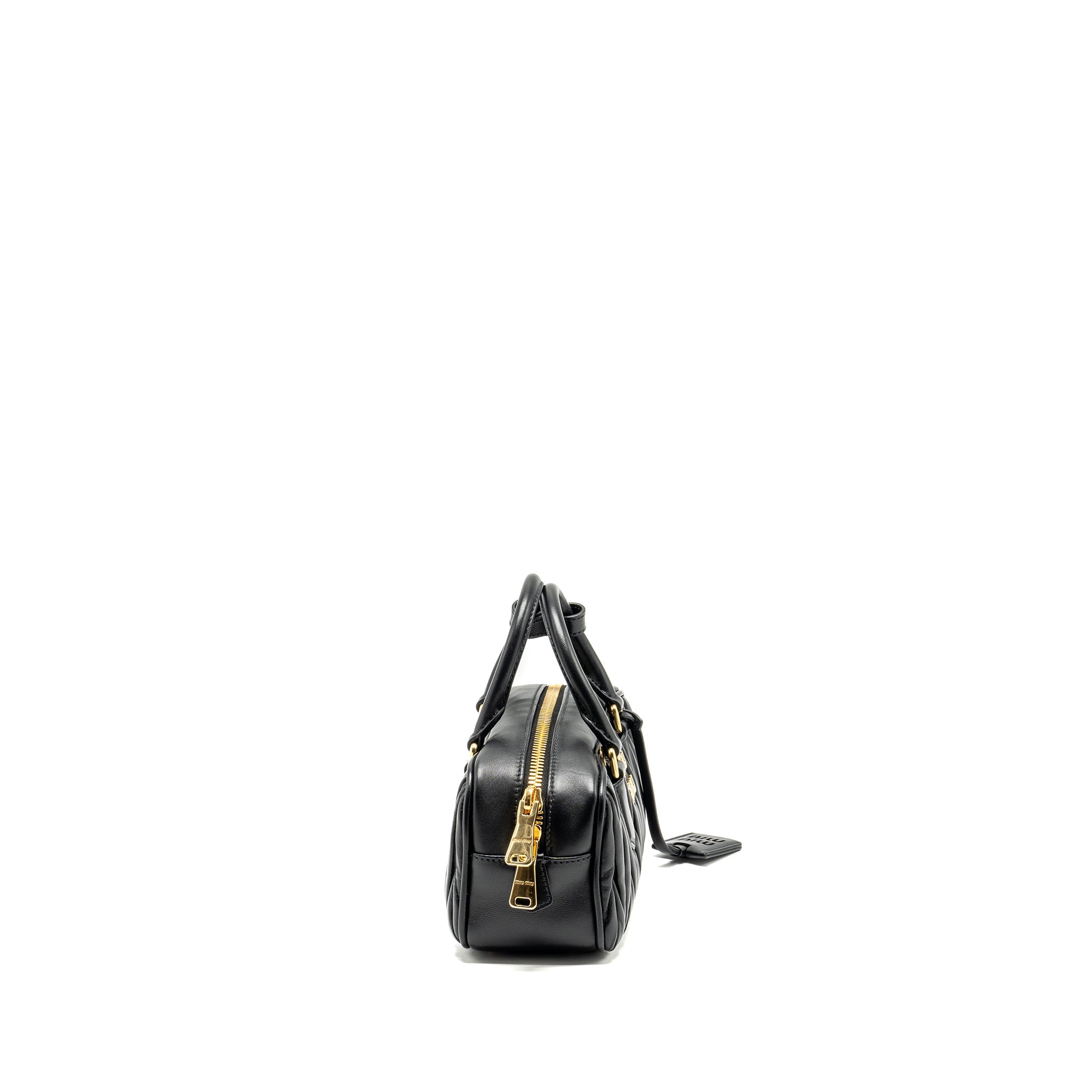 MIU MIU ARCADIE MATELASSE NAPPA BAG BLACK GHW - Image 4
