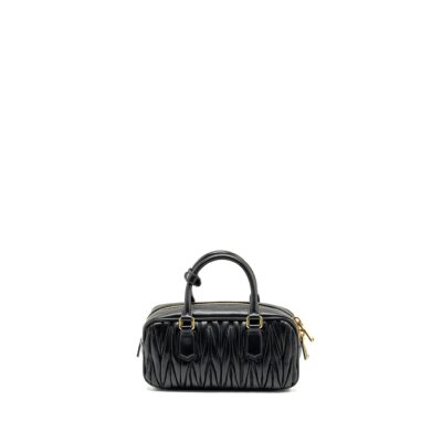 Alternative view of MIU MIU ARCADIE MATELASSE NAPPA BAG BLACK GHW