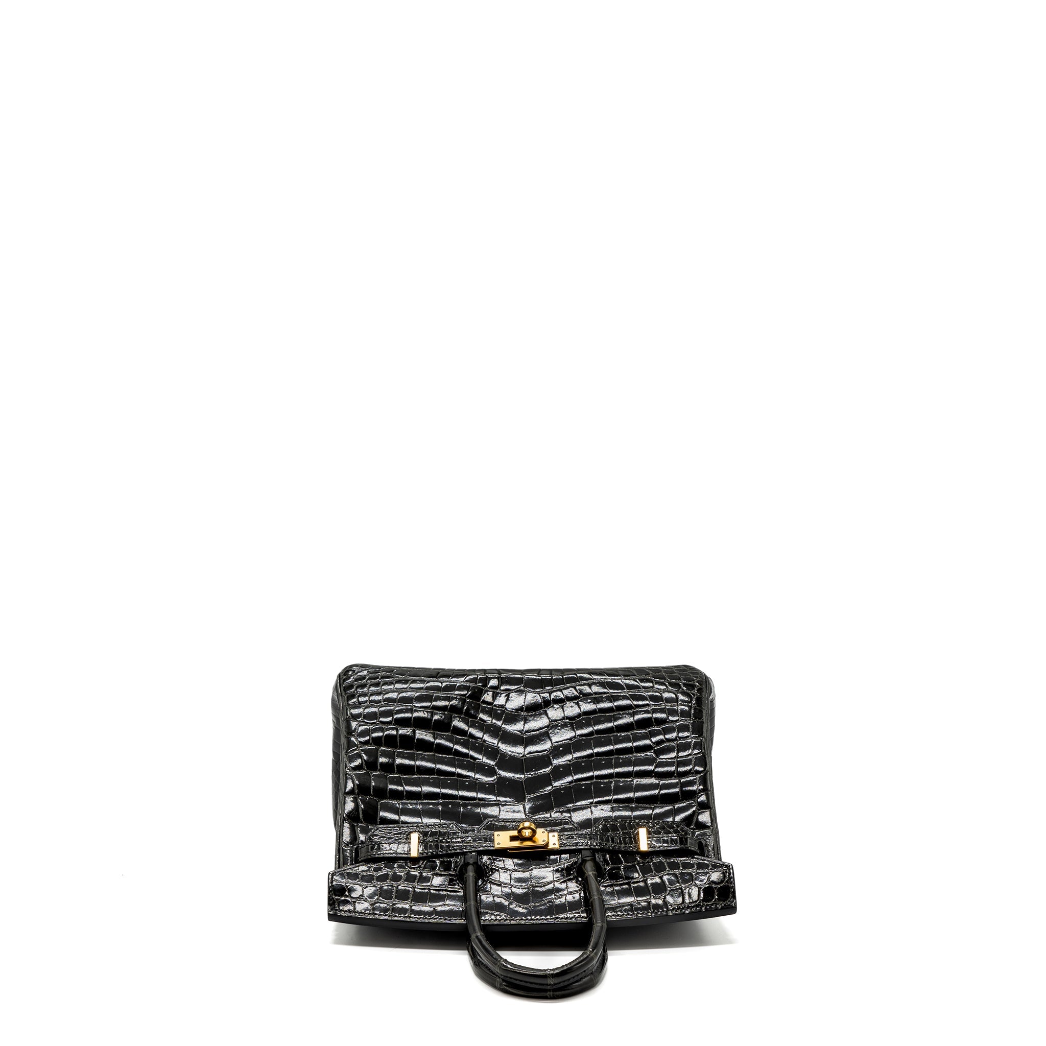 HERMES BIRKIN 25 SHINY CROCODILE NILOTICUS 88 GRAPHITE GHW - Image 5