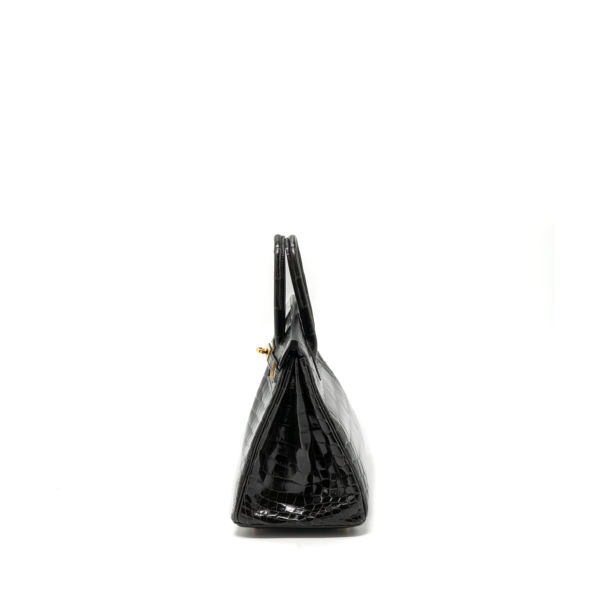 HERMES BIRKIN 25 SHINY CROCODILE NILOTICUS 88 GRAPHITE GHW - Image 4