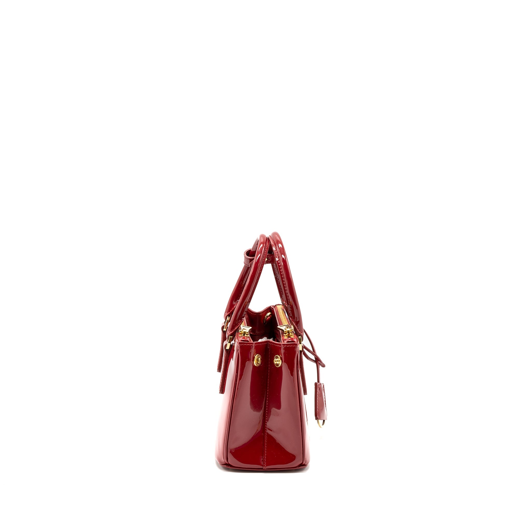 PRADA SMALL GALLERIA BAG PATENT CHERRY GHW - Image 4