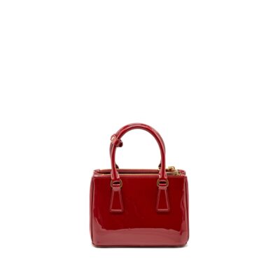 Alternative view of PRADA SMALL GALLERIA BAG PATENT CHERRY GHW