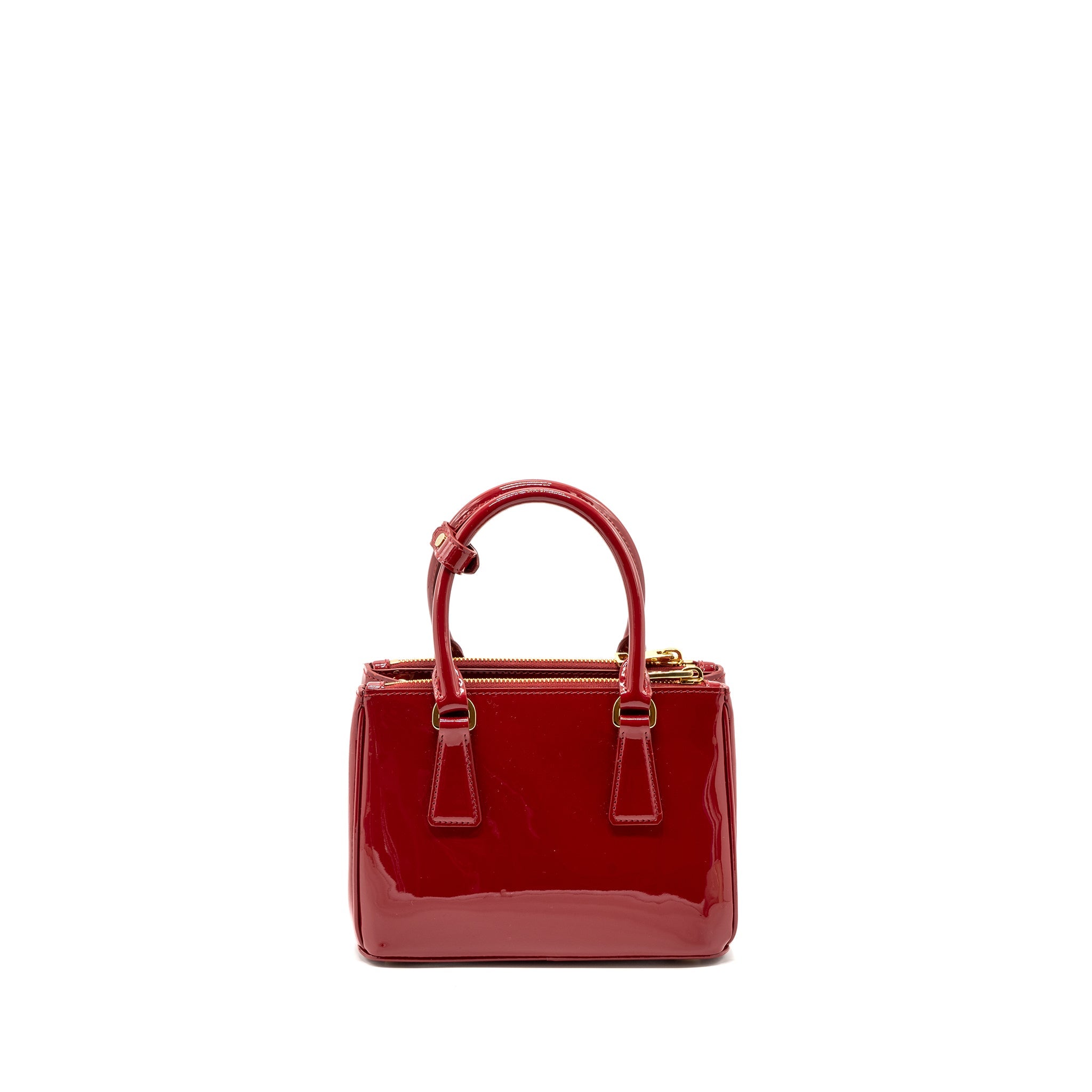PRADA SMALL GALLERIA BAG PATENT CHERRY GHW - Image 2