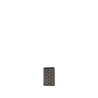 GOYARD SAINT-PIERRE CARD WALLET GOYARDINE CANVAS/CALFSKIN BLACK