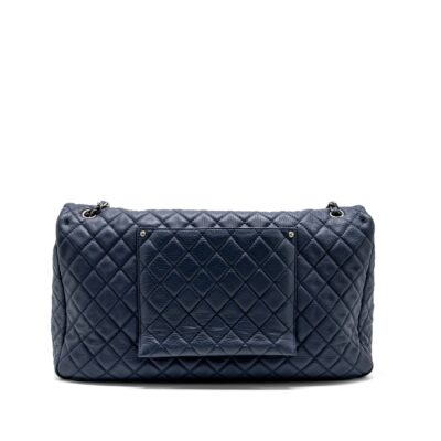 Alternative view of CHANEL XXL AIRLINE CLASSIC FLAP BAG GRAINED CALFSKIN DARK BLUE RUTHENIUM HARDWARE
