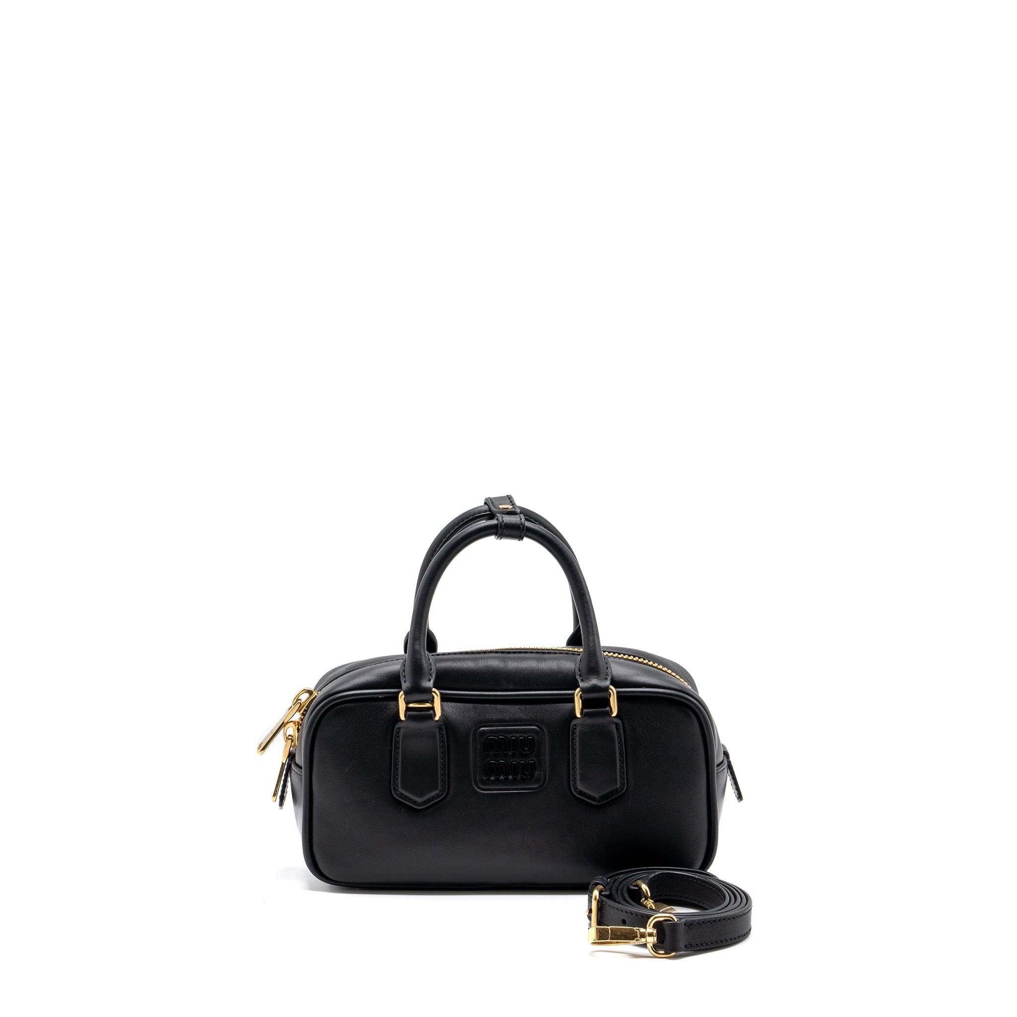 MIUMIU ARCADIE TOP HANDLE BAG BLACK GHW