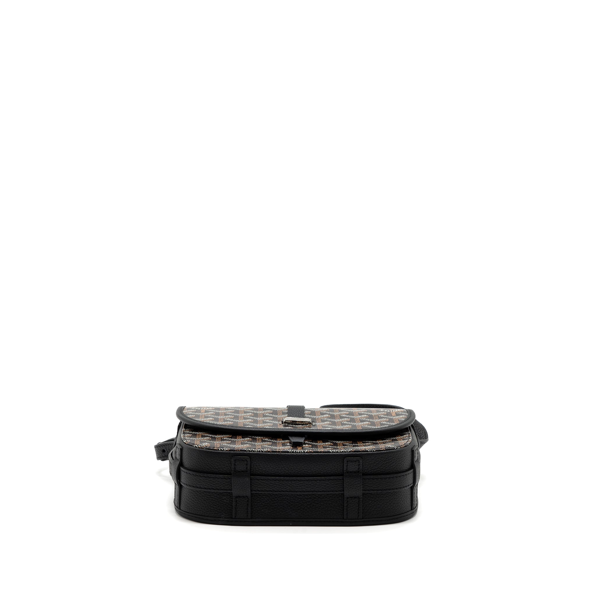 GOYARD MESSENGER BAG CALFSKIN/GOYARDINE CANVAS BLACK SHW - Image 6