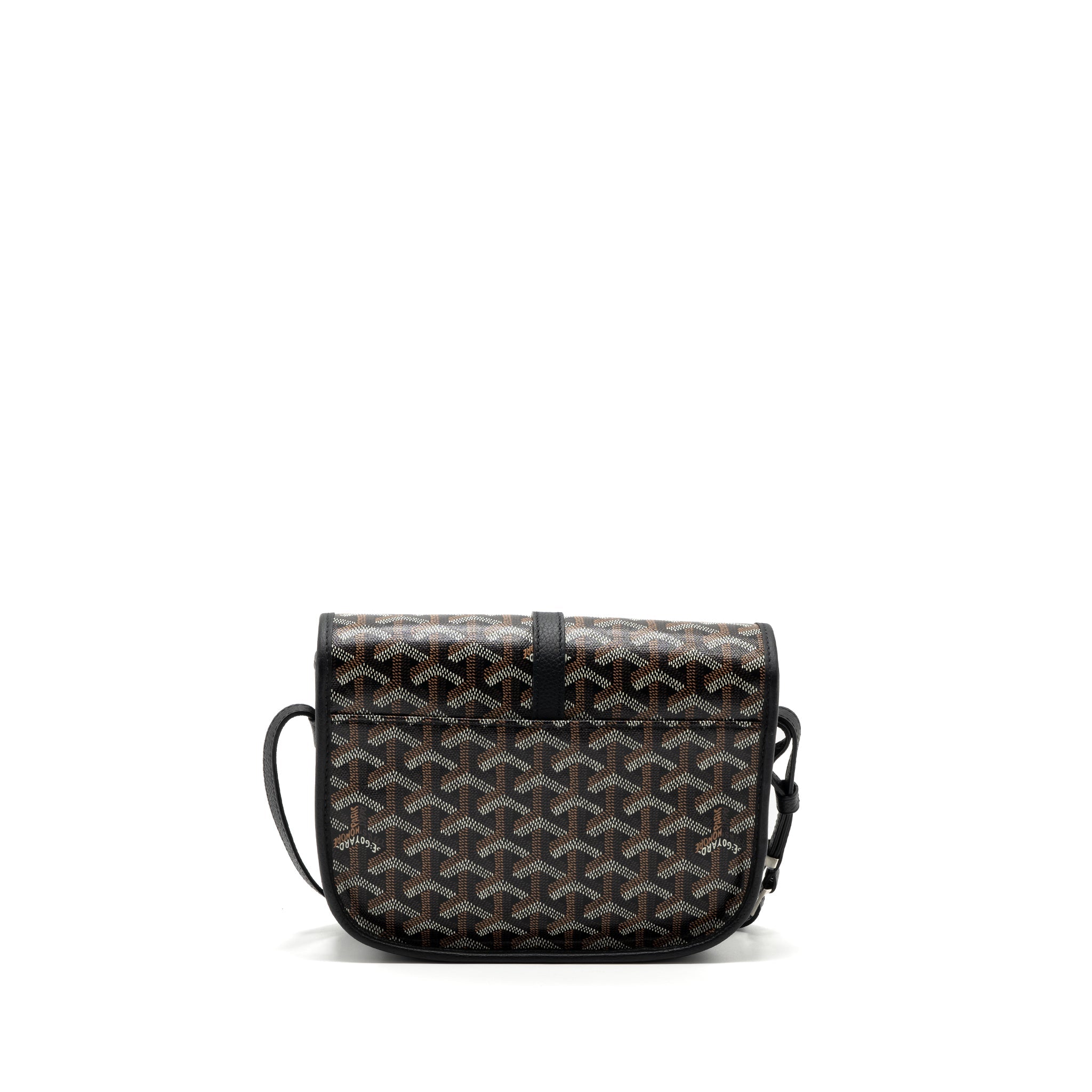 GOYARD MESSENGER BAG CALFSKIN/GOYARDINE CANVAS BLACK SHW - Image 4